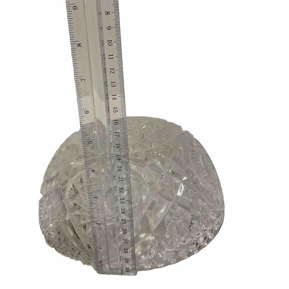 VTG ABP Unmarked Cut Glass Crystal Fruit Bowl Sawtooth Edge Starts 6.5” Heavy - Picture 11 of 16